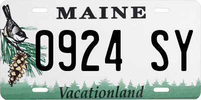 ME license plate 0924SY
