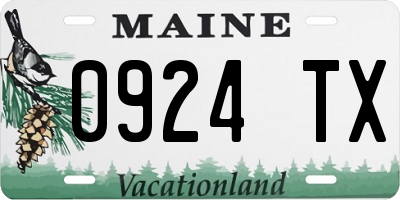 ME license plate 0924TX