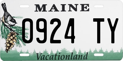 ME license plate 0924TY