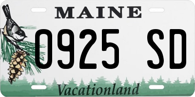 ME license plate 0925SD