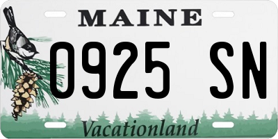 ME license plate 0925SN