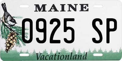 ME license plate 0925SP