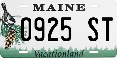 ME license plate 0925ST