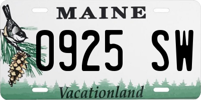 ME license plate 0925SW