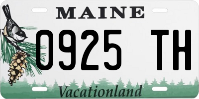 ME license plate 0925TH