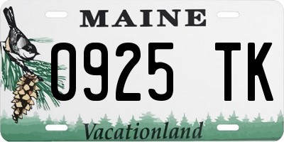 ME license plate 0925TK
