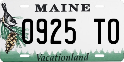 ME license plate 0925TO