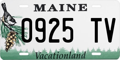ME license plate 0925TV