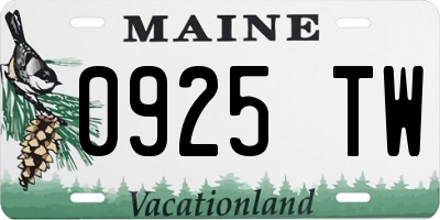 ME license plate 0925TW