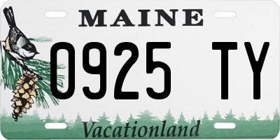 ME license plate 0925TY