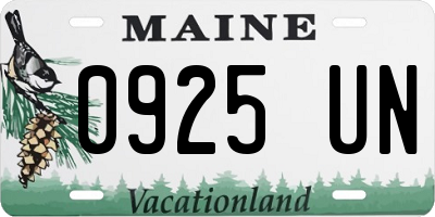 ME license plate 0925UN