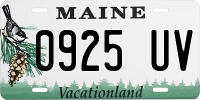 ME license plate 0925UV