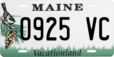 ME license plate 0925VC