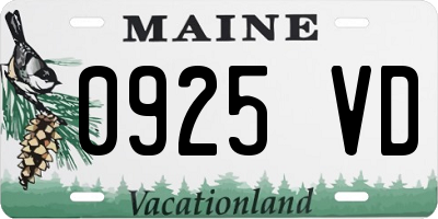 ME license plate 0925VD