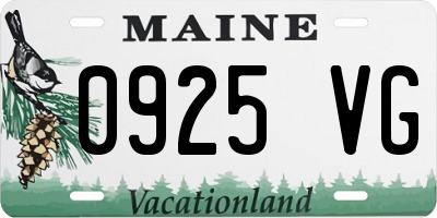 ME license plate 0925VG