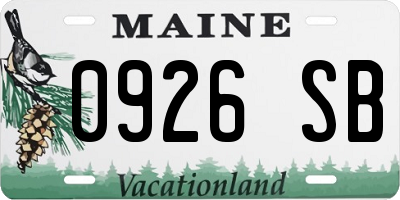 ME license plate 0926SB