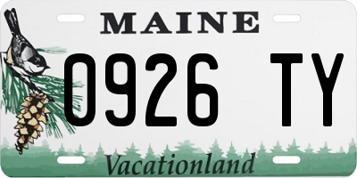 ME license plate 0926TY