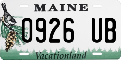ME license plate 0926UB