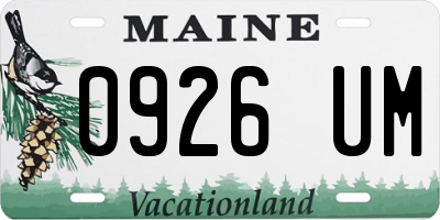 ME license plate 0926UM