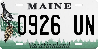 ME license plate 0926UN