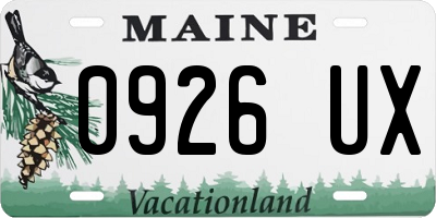 ME license plate 0926UX