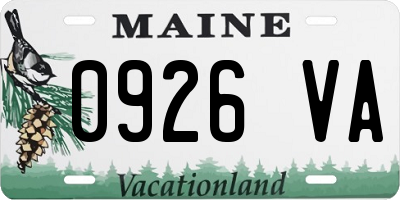 ME license plate 0926VA
