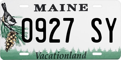ME license plate 0927SY