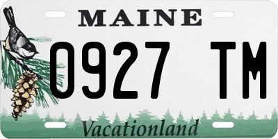 ME license plate 0927TM