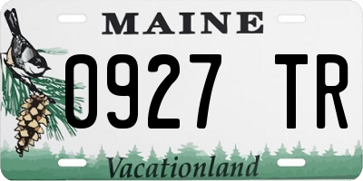 ME license plate 0927TR