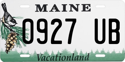 ME license plate 0927UB