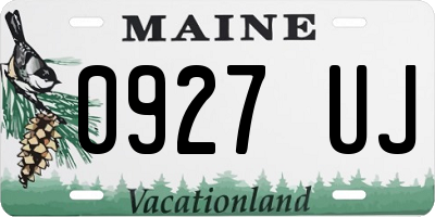 ME license plate 0927UJ