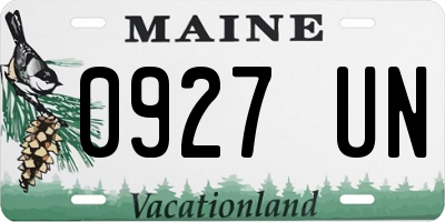 ME license plate 0927UN
