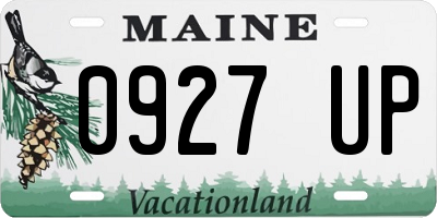 ME license plate 0927UP