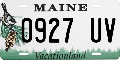 ME license plate 0927UV