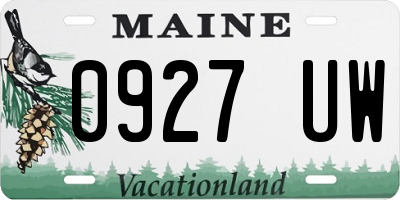 ME license plate 0927UW