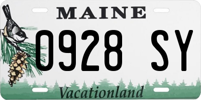ME license plate 0928SY