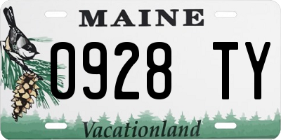 ME license plate 0928TY