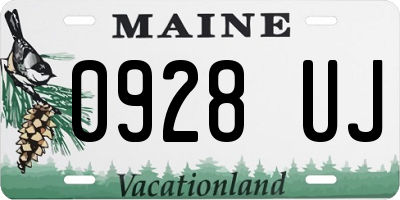 ME license plate 0928UJ