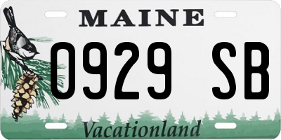 ME license plate 0929SB