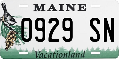 ME license plate 0929SN
