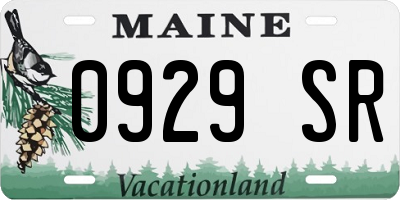 ME license plate 0929SR