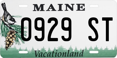 ME license plate 0929ST