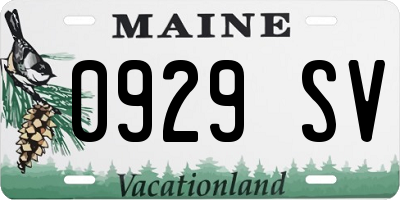 ME license plate 0929SV