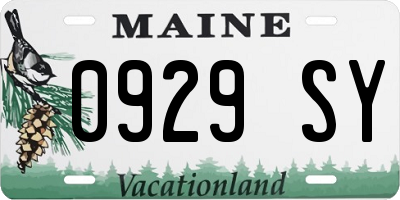 ME license plate 0929SY