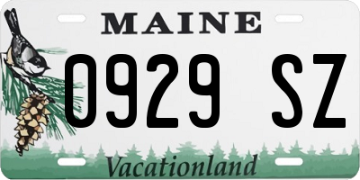 ME license plate 0929SZ