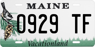ME license plate 0929TF