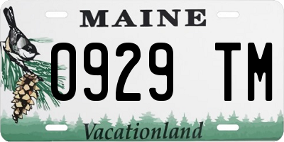 ME license plate 0929TM