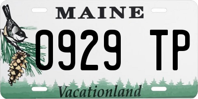 ME license plate 0929TP