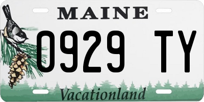 ME license plate 0929TY