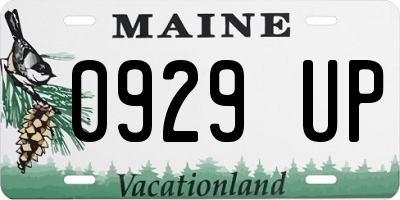 ME license plate 0929UP